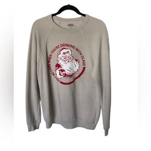 Drinking With Claus Sweatshirt Size Large